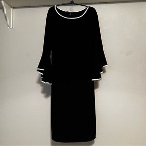 Tiana B Plus Size Dress Black with White Trim.